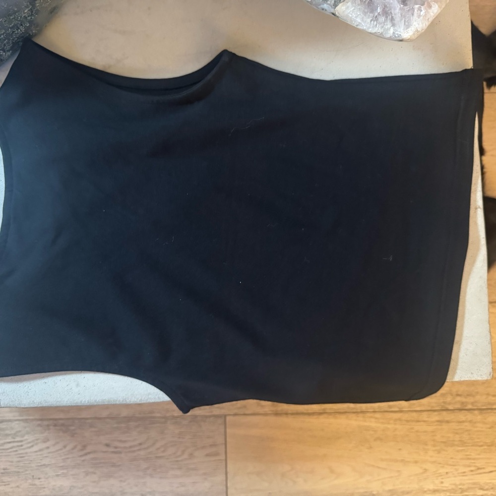 Black Tank Top with Red Embellishments - Picture 3 of 3